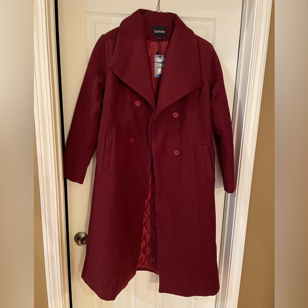 ChouYATOU wool coat sz L Chou Yatou Maroon color ASO Meghan Markle